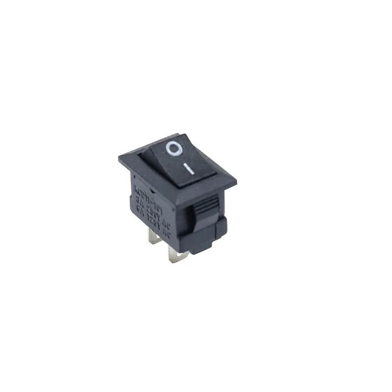 Rectangular Rocker Switch 15mm X 10mm KCD1 SPST Small Black 2 Pin ON-OFF 250V - Dukes Supplies