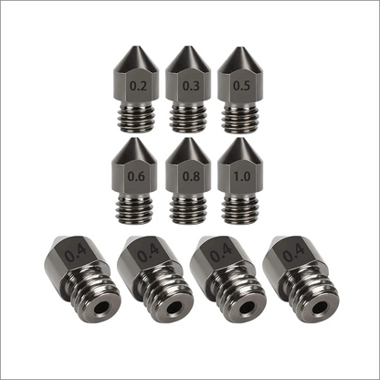 10pcs 0.2mm-1.0mm Hardened Steel MK8 3D Printer Nozzle Extruder Creality Ender - Dukes Supplies