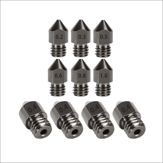 10pcs 0.2mm-1.0mm Hardened Steel MK8 3D Printer Nozzle Extruder Creality Ender - Dukes Supplies