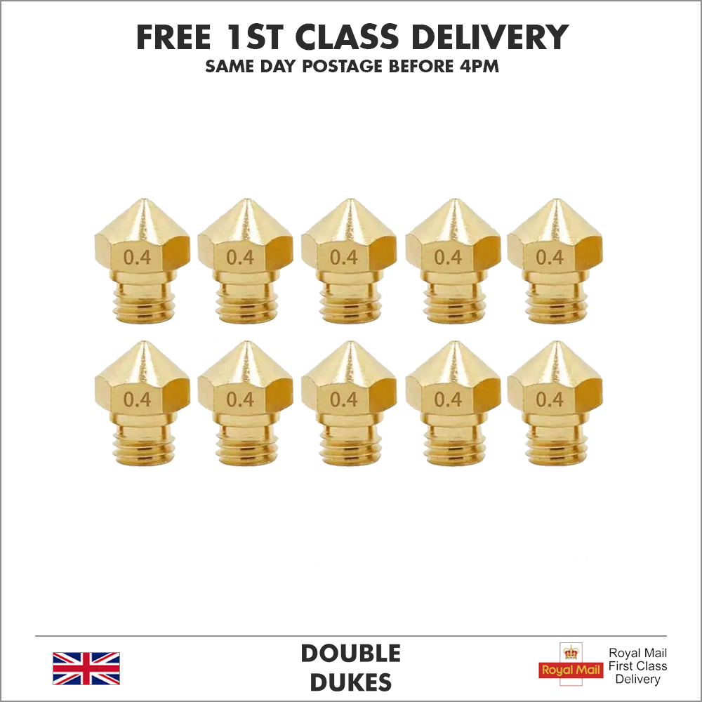 3D Printer Nozzle MK10 M7 Extruder Nozzle 0.4mm Wanhao FlashForge Creator Pro 2 - Dukes Supplies