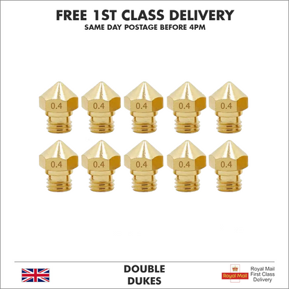 3D Printer Nozzle MK10 M7 Extruder Nozzle 0.4mm Wanhao FlashForge Creator Pro 2 - Dukes Supplies