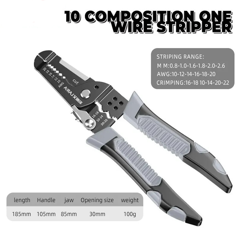 Cable Strip Crimping & Cutter Tool - Terminals Crimp Electrical Crimper Plier - Dukes Supplies