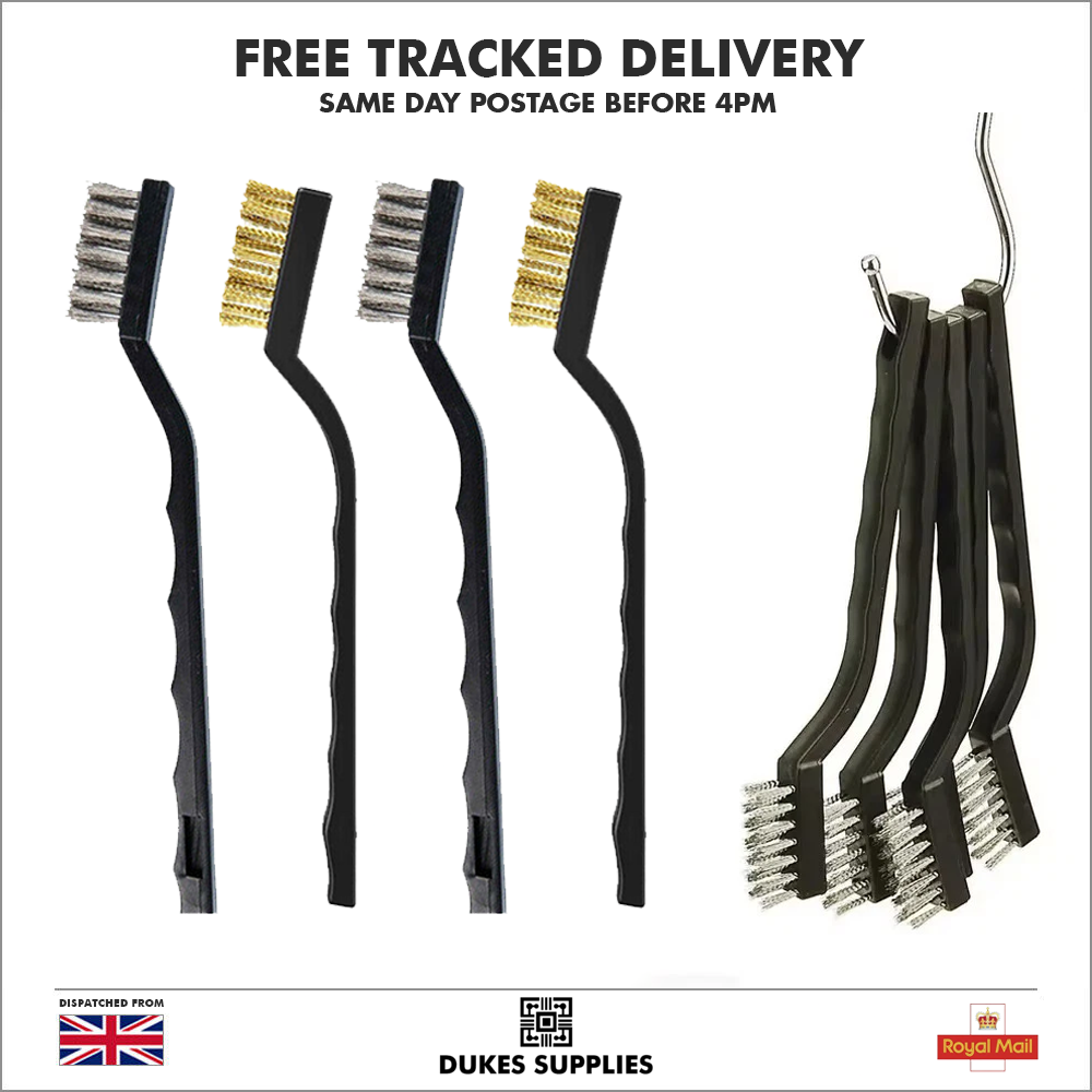 Wire Brush Set Steel Brass Cleaning Polishing Metal Rust Paint Remover - Image 1