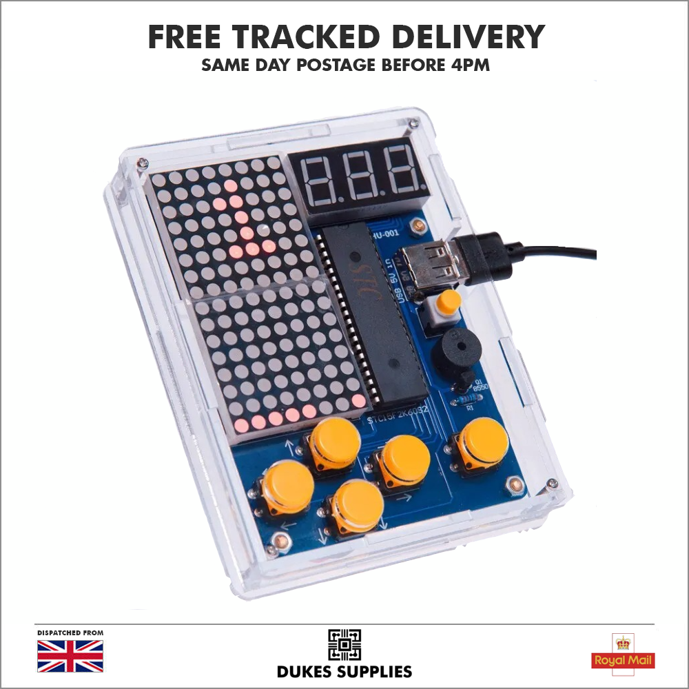 DIY Game Console Hand held Kit 5 Retro Classic Games STEM Soldering Practice - Image 1