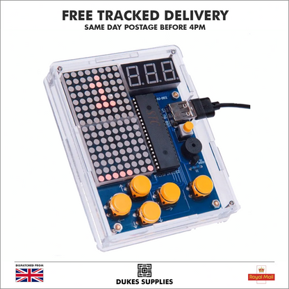 DIY Game Console Hand held Kit 5 Retro Classic Games STEM Soldering Practice - Image 1