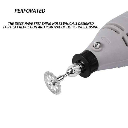 12PCS Rotary Diamond Glass Cutting Discs Disks 2x Mandrel Dremel Tools 25mm UK - Dukes Supplies