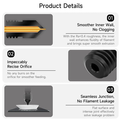 5pc 0.4mm Hardened Steel 3D Printer Nozzle Pointed MK8 CR-10 Ender 3 Anet A8 m6 - Dukes Supplies