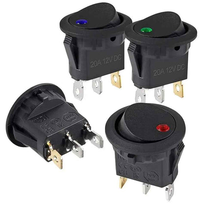 5Pcs 12V ON/OFF LED Round 12v Rocker Toggle Switch Dashboard Boat Van - Dukes Supplies