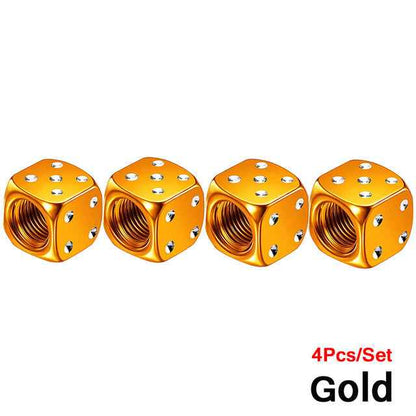 Dice Valve Caps for Cars, Set of 4, Caravans, Motorcycles, BMX - UK Seller - Dukes Supplies