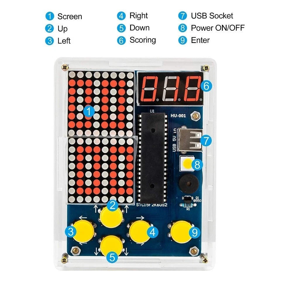 DIY Game Console Hand held Kit 5 Retro Classic Games STEM Soldering Practice - Image 9