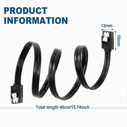 16" SATA III 6Gbps Data Cables with Locking for HDD/SSD