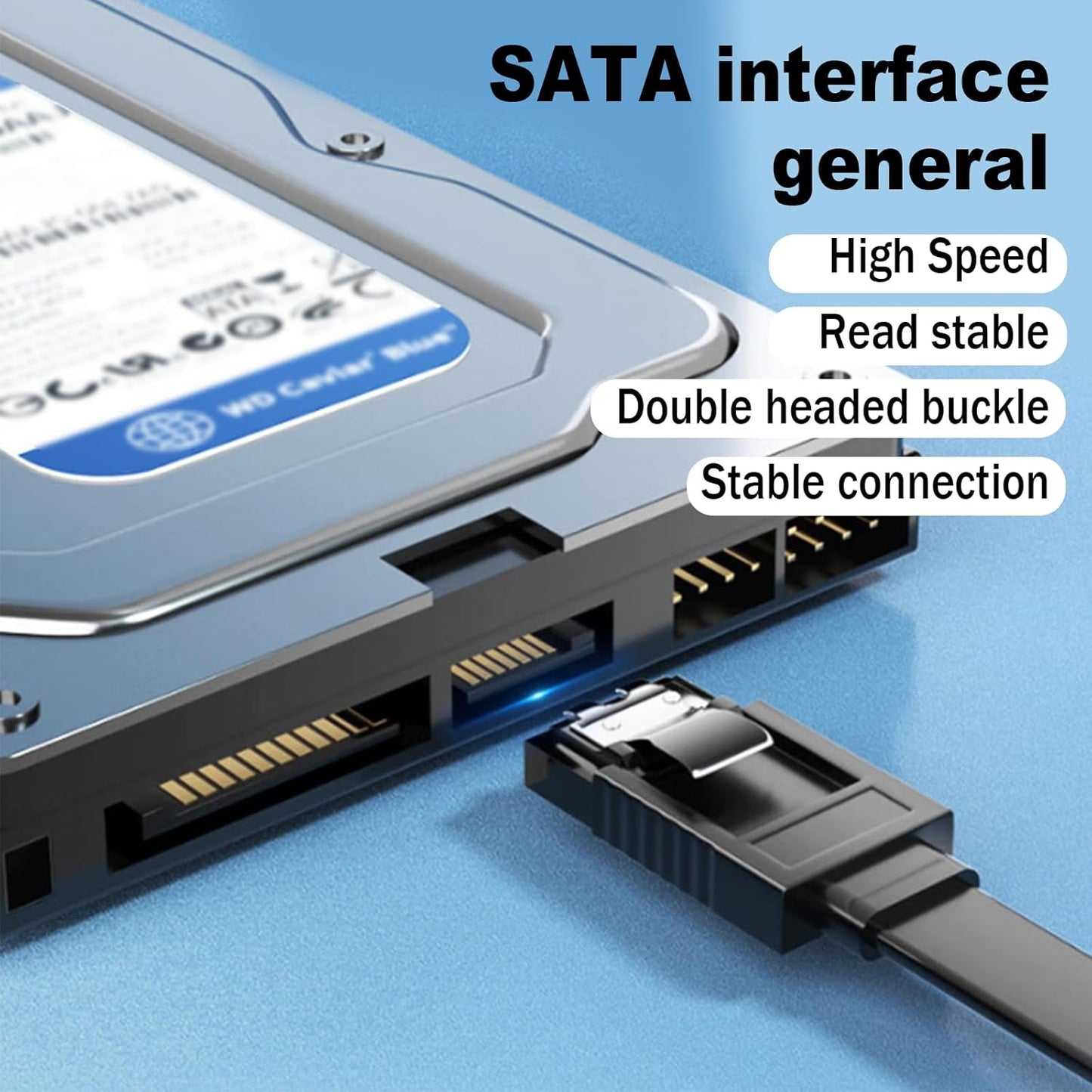16" SATA III 6Gbps Data Cables with Locking for HDD/SSD