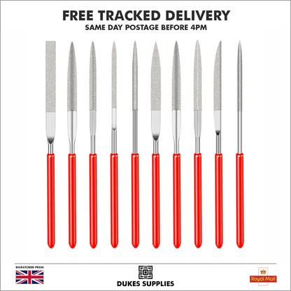 10Pcs Diamond Needle File Set for Stone, Glass & Metal - Durable, Mini Tools