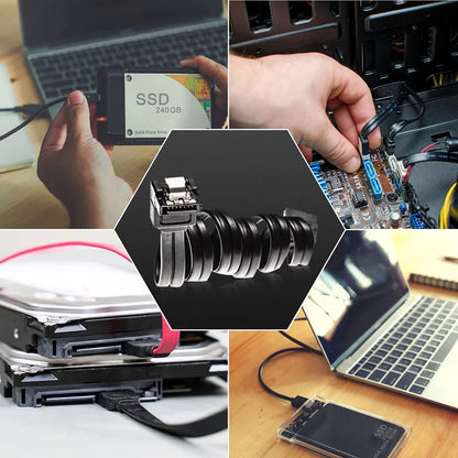 12-Pack 16" SATA III 6Gbps Right Angle Data Cables with Locking for HDD/SSD - Extracted Image 7
