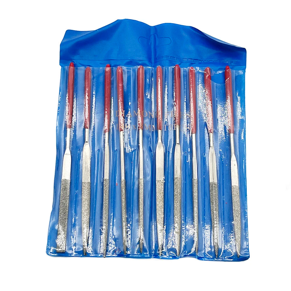 10Pcs Diamond Needle File Set for Stone, Glass & Metal - Durable, Mini Tools - Extracted Image 8