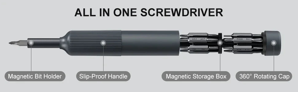 27-in-1 Precision Screwdriver Set  Magnetic Bits Pen Style Manual Repair Tools Kit for Eyeglass Watch PC Jewelers Laptop iPhone - Extracted Image 2