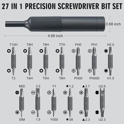27-in-1 Precision Screwdriver Set  Magnetic Bits Pen Style Manual Repair Tools Kit for Eyeglass Watch PC Jewelers Laptop iPhone - Image 4