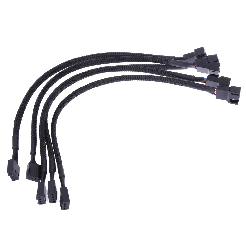 5-Pack 26CM 4-Pin PWM Fan Extension Cables for PC Cooling - Durable & Flexible - Extracted Image 4