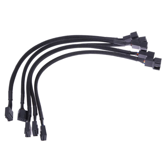 5-Pack 26CM 4-Pin PWM Fan Extension Cables for PC Cooling - Durable & Flexible - Extracted Image 4