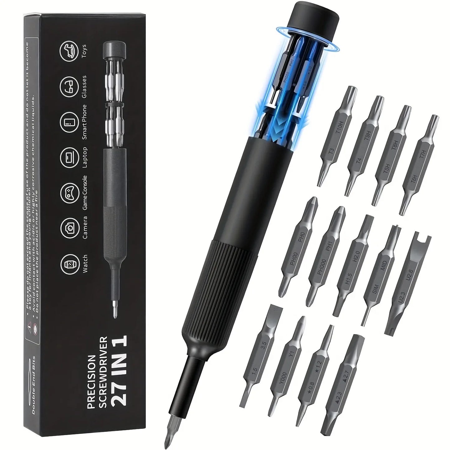27-in-1 Precision Screwdriver Set  Magnetic Bits Pen Style Manual Repair Tools Kit for Eyeglass Watch PC Jewelers Laptop iPhone - Image 7
