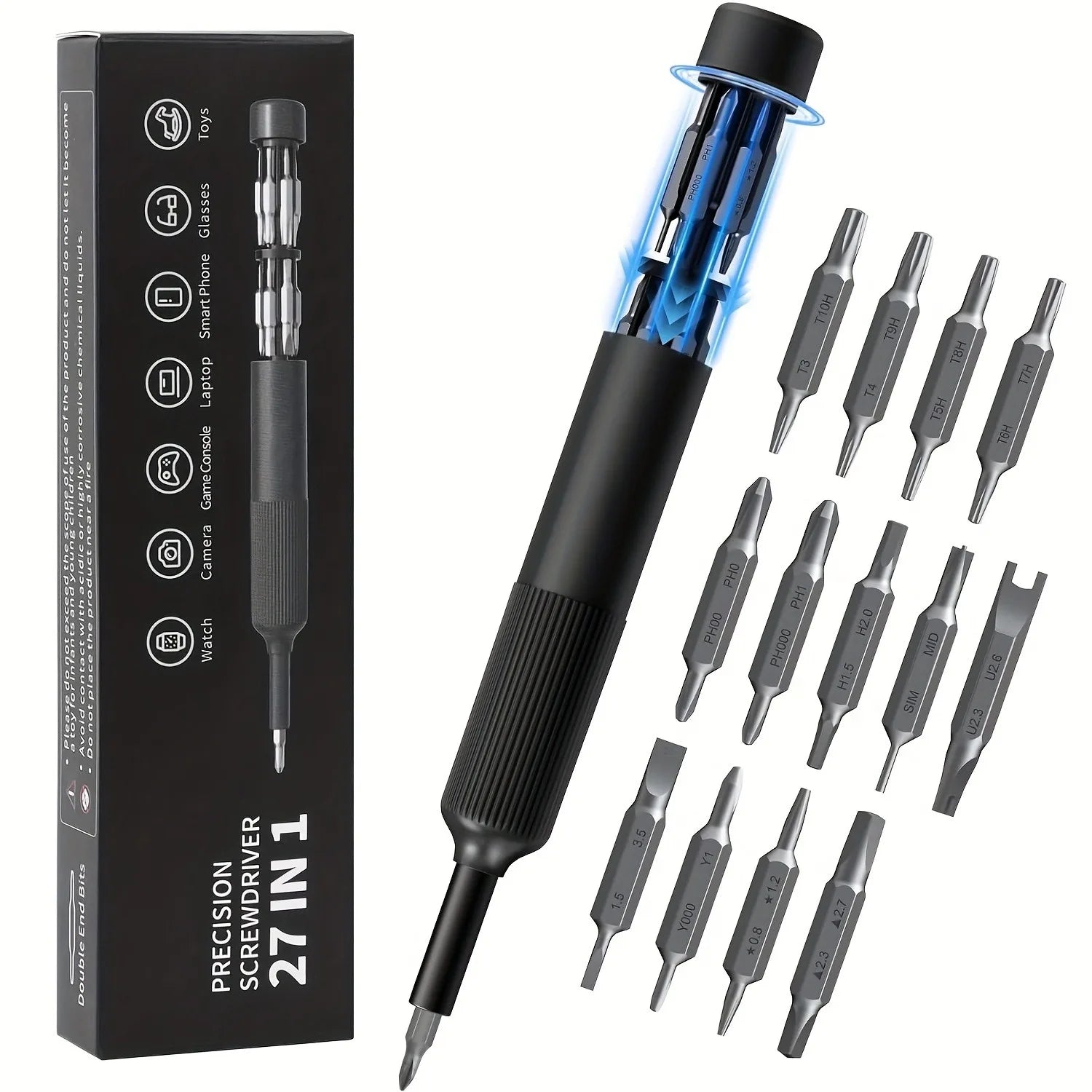 27-in-1 Precision Screwdriver Set  Magnetic Bits Pen Style Manual Repair Tools Kit for Eyeglass Watch PC Jewelers Laptop iPhone - Image 7