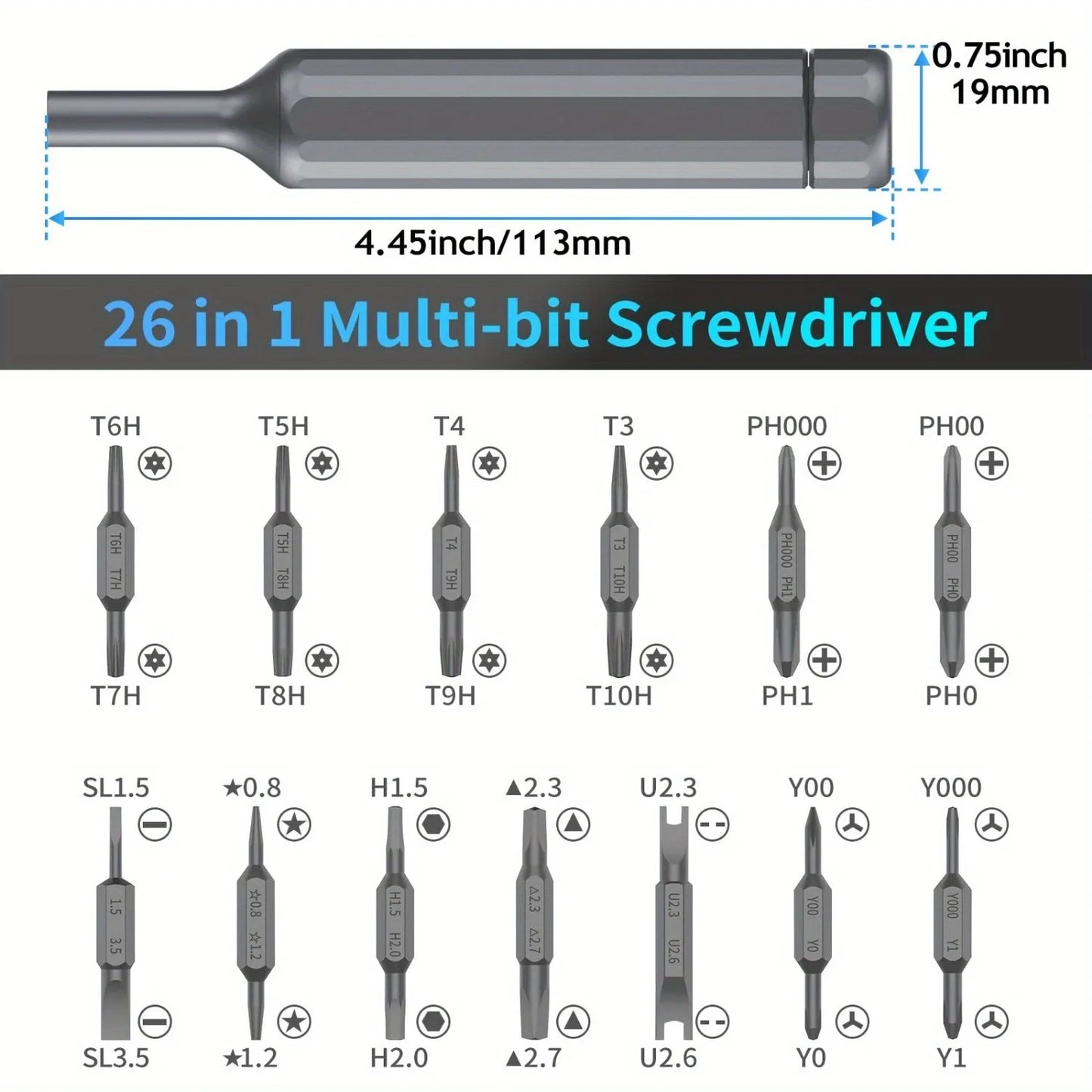 27-in-1 Precision Screwdriver Set  Magnetic Bits Pen Style Manual Repair Tools Kit for Eyeglass Watch PC Jewelers Laptop iPhone - Image 9