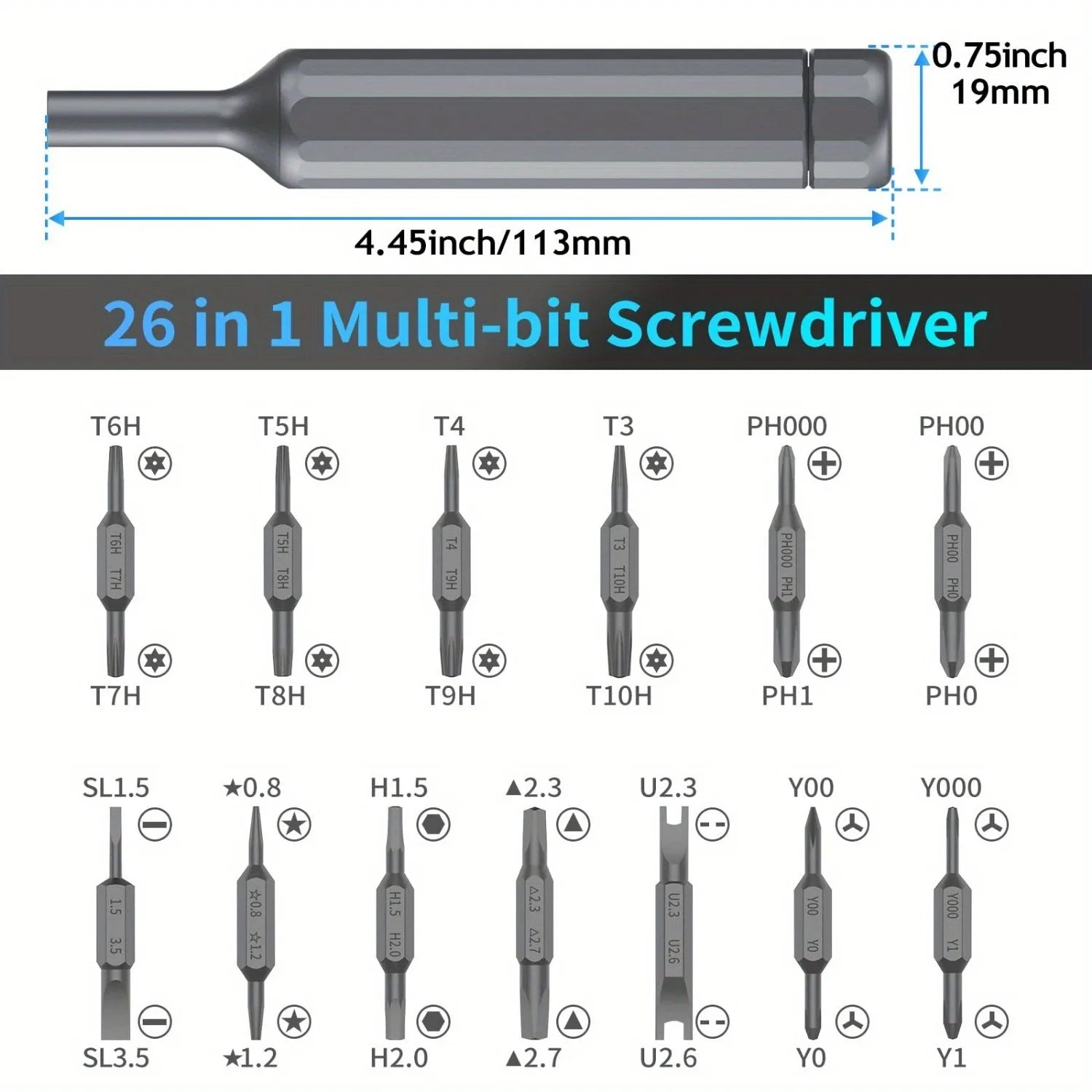 27-in-1 Precision Screwdriver Set  Magnetic Bits Pen Style Manual Repair Tools Kit for Eyeglass Watch PC Jewelers Laptop iPhone - Image 9