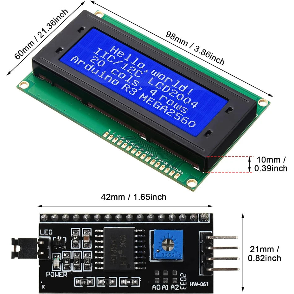 LCD2004 2004 LCD Module Blue/Green/White Screen 20X4 Character LCD Display IIC I2C Serial Interface Adapter Module for Arduino - Image 2