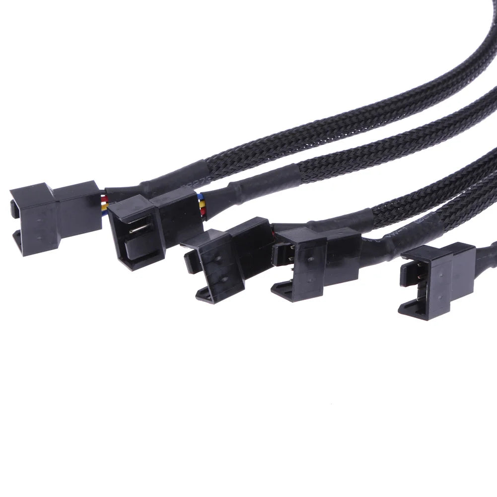 5-Pack 26CM 4-Pin PWM Fan Extension Cables for PC Cooling - Durable & Flexible - Extracted Image 5