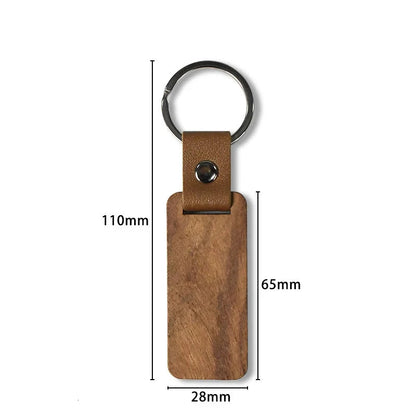 120 Pcs Unfinished Wooden Keychains with Leather Strap - DIY Craft Blanks - Image 6