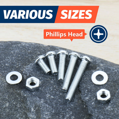 Metric Screw, Bolt & Nut Assortment Kit - 799 Pcs, Phillips Pan Head for DIY - Image 4