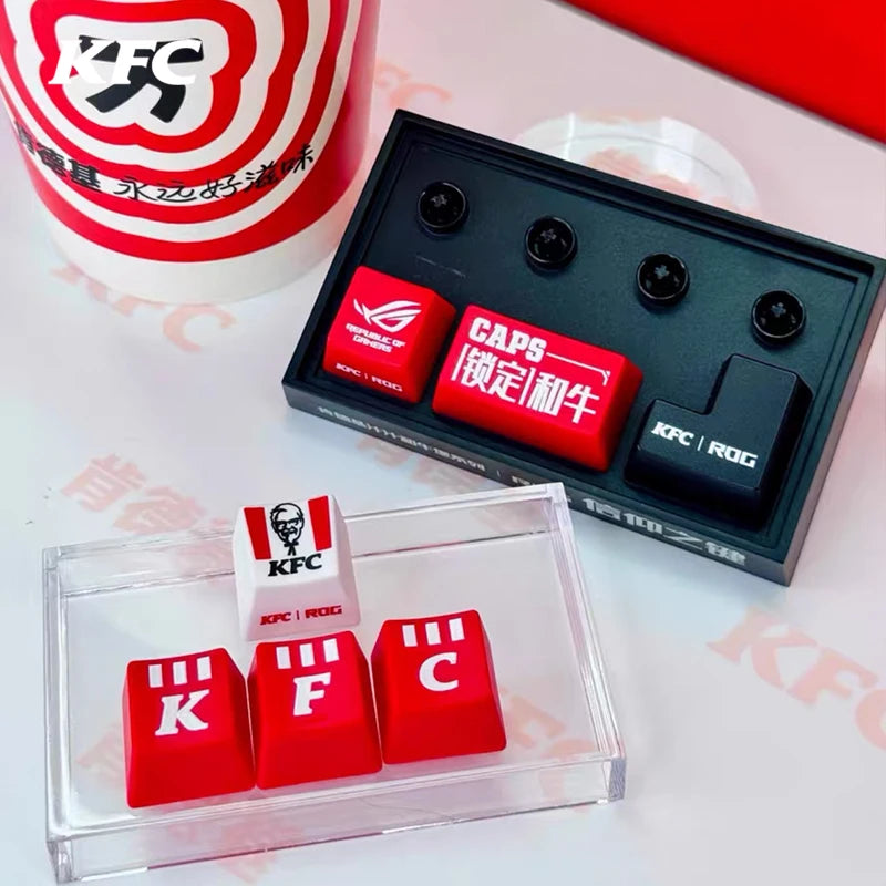 KFC Keycap Mechanical Keyboard - ROG Collaboration DIY Anime Toy for Fans - Extracted Image 4