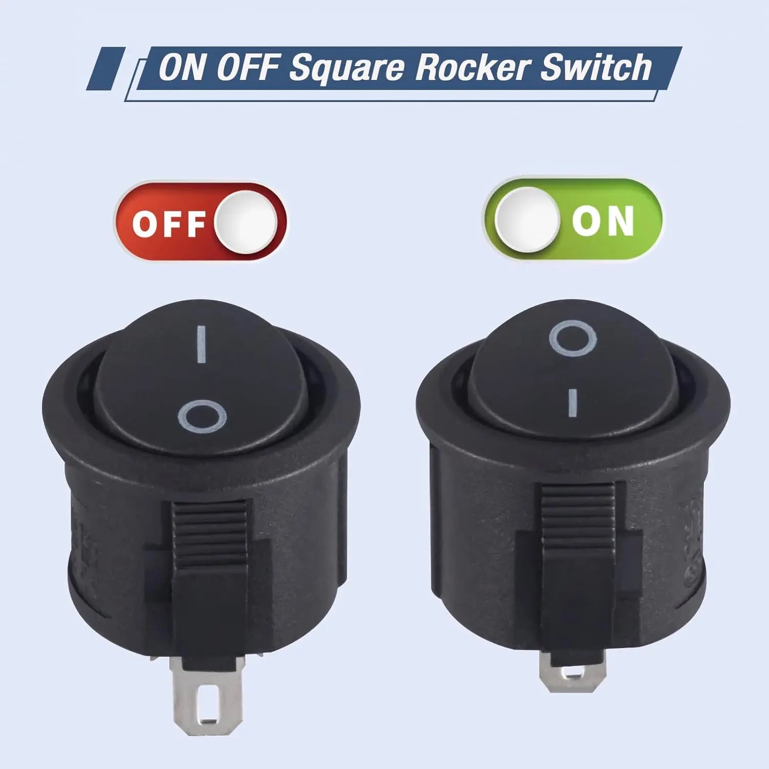 20pcs Mini Round Rocker Switches On/Off 2-Pin 3A 250V for RV Car Boat 15MM - Image 5