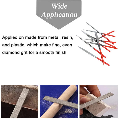 10Pcs Diamond Needle File Set for Stone, Glass & Metal - Durable, Mini Tools - Extracted Image 5