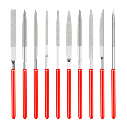 10Pcs Diamond Needle File Set for Stone, Glass & Metal - Durable, Mini Tools - Extracted Image 1
