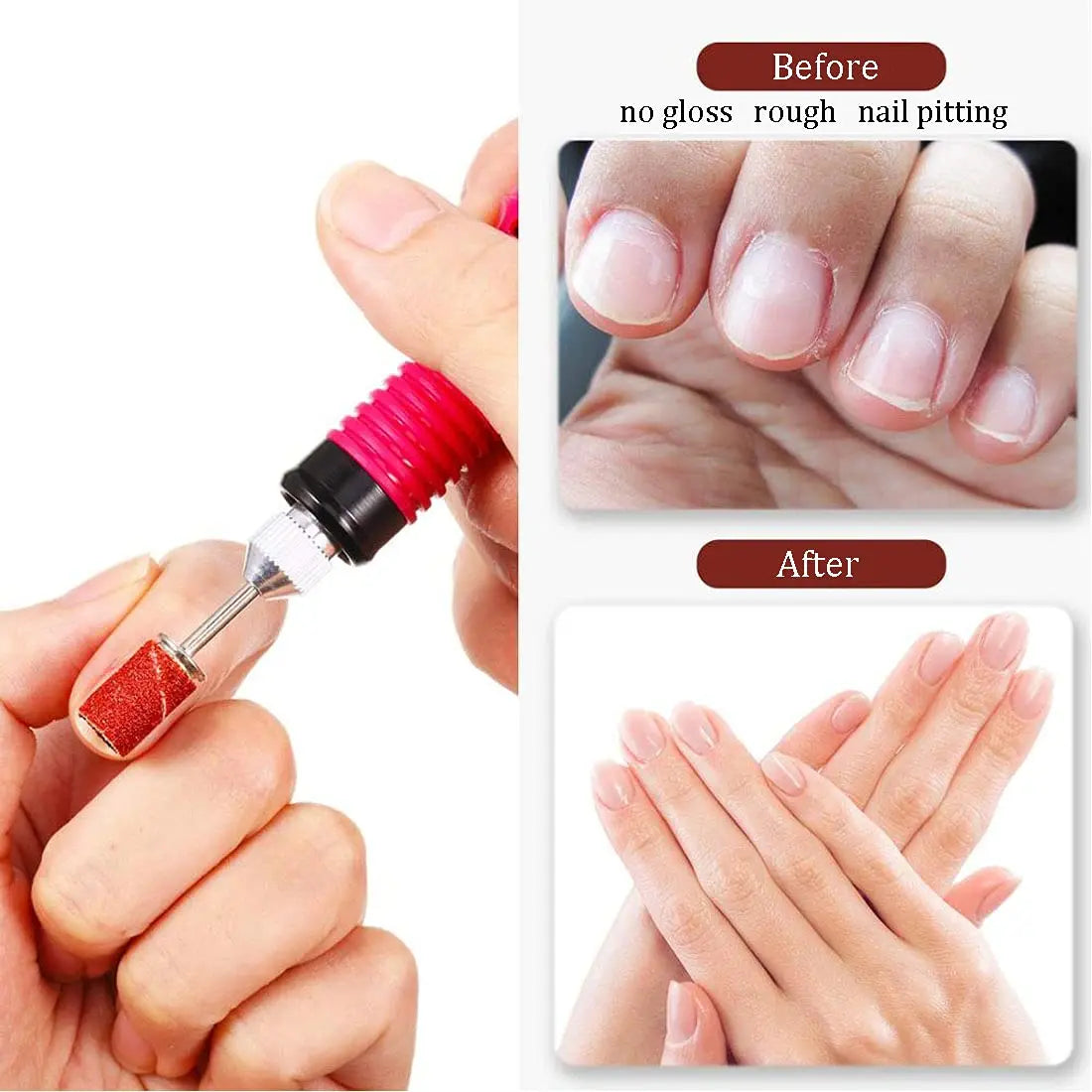 210pcs/Box Sanding Cap Bands For Electric Manicure Machine 180#/120#/80# Grit Nail Drill Grinding Bit Files Pedicure Tool Set - Extracted Image 3