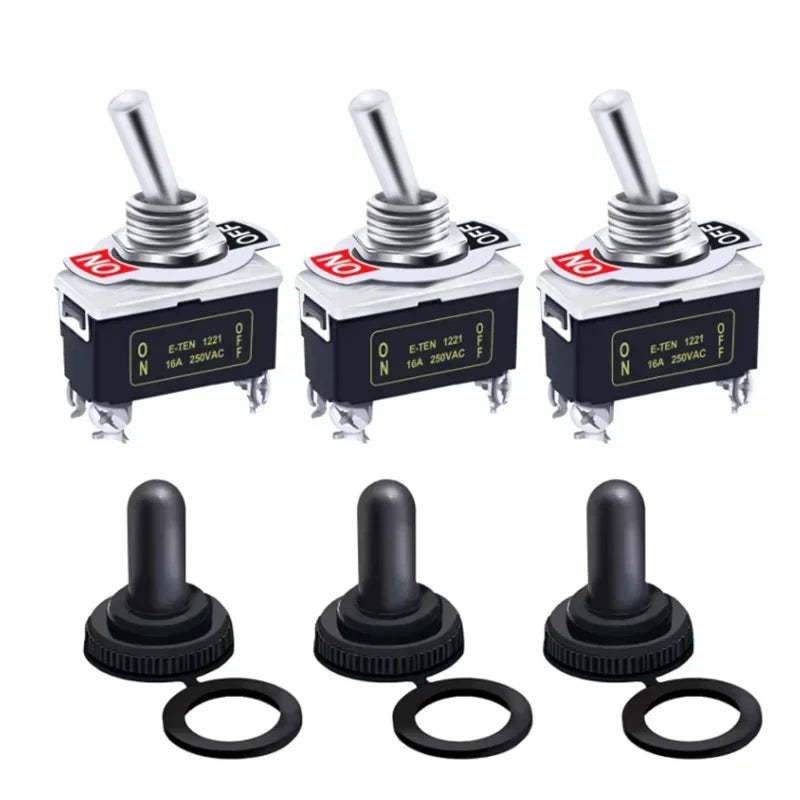 5Pcs Heavy Duty Car Boat Rocker Toggle Switch 15A 250V 2Pin SPST ON/OFF Rocker Switches with Waterproof Boot Spst Rocker Switch - Extracted Image 1