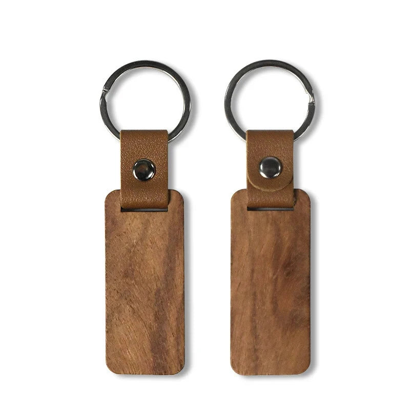 120 Pcs Unfinished Wooden Keychains with Leather Strap - DIY Craft Blanks - Image 5