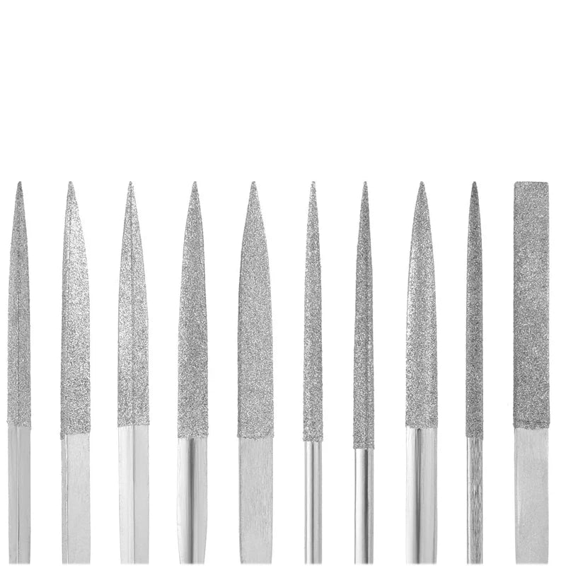 10Pcs Diamond Needle File Set for Stone, Glass & Metal - Durable, Mini Tools - Extracted Image 4