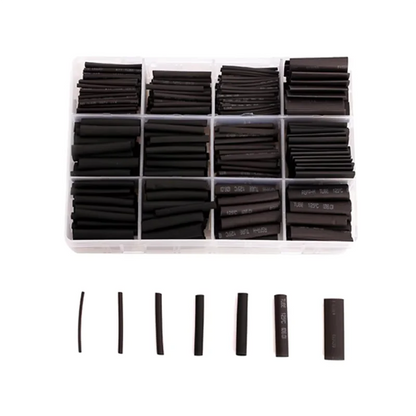 625pcs/lot Thermoresistant tube Shrink wrapping 2:1 Black heat shrink Sleeving set Wire Cable Polyolefin Wrap Tubing - Extracted Image 3