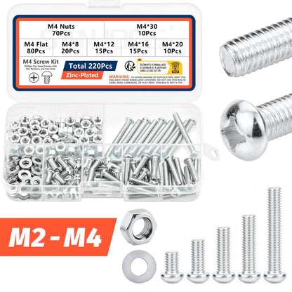 Metric Screw, Bolt & Nut Assortment Kit - 799 Pcs, Phillips Pan Head for DIY - Image 1
