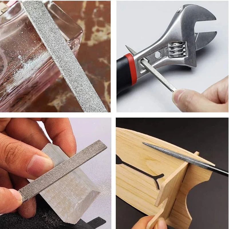 10Pcs Diamond Needle File Set for Stone, Glass & Metal - Durable, Mini Tools - Extracted Image 6