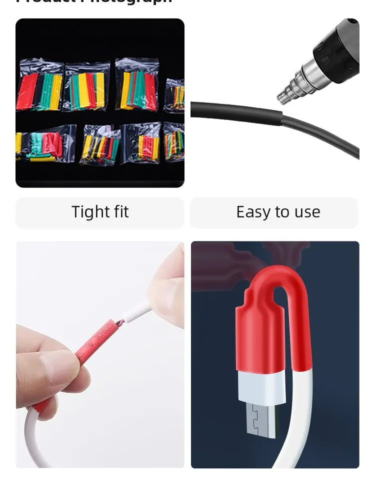 328 Pcs Heat Shrinkable Tube Insulation Environmental Protection Heat Shrinkable Combination Sleeving Electrical Cable Sleeving - Extracted Image 8