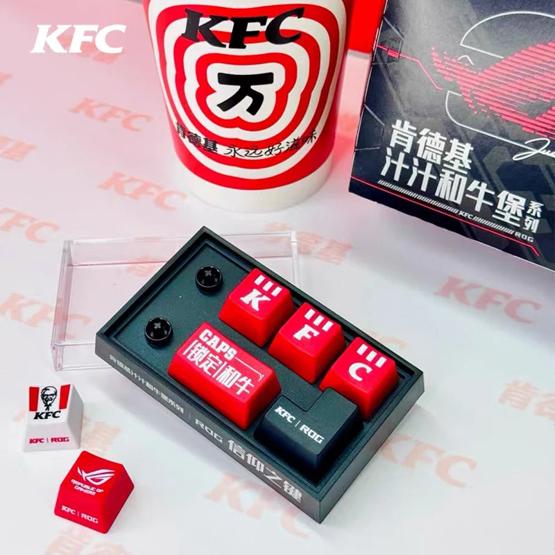 KFC Keycap Mechanical Keyboard - ROG Collaboration DIY Anime Toy for Fans - Extracted Image 5