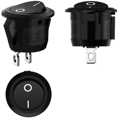 20pcs Mini Round Rocker Switches On/Off 2-Pin 3A 250V for RV Car Boat 15MM - Image 2