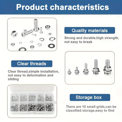 Hex Nuts and Bolt Set - 320 pieces/120 pieces, durable M2 - M5 metric size, universal hardware kit for DIY projects and repairs - Image 5