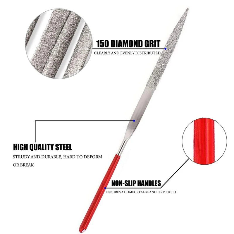 10Pcs Diamond Needle File Set for Stone, Glass & Metal - Durable, Mini Tools - Image 2
