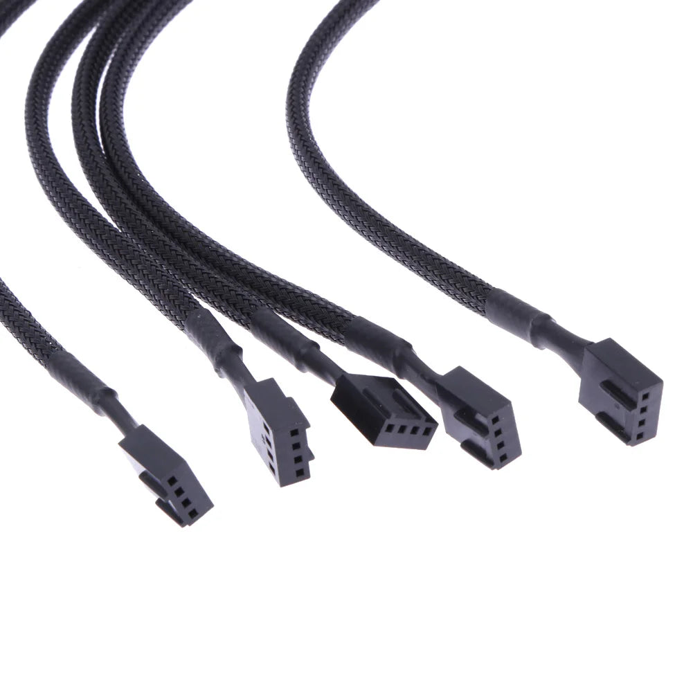 5-Pack 26CM 4-Pin PWM Fan Extension Cables for PC Cooling - Durable & Flexible - Extracted Image 6
