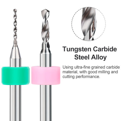 10PCS PCB Drill Bits 0.3-1.2mm Set Carbide Micro Mini CNC Drilling Bits