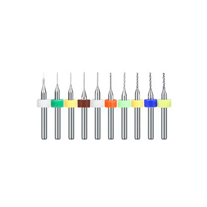 10PCS PCB Drill Bits 0.3-1.2mm Set Carbide Micro Mini CNC Drilling Bits